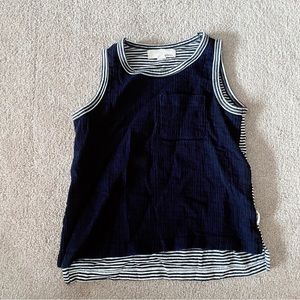 2T Mixed Fabric Tank Top by Greige